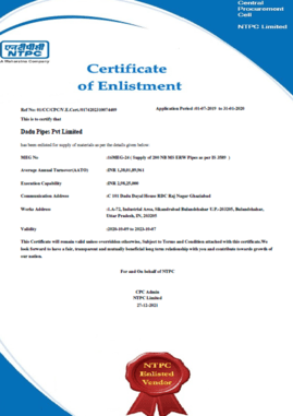 NTPC 200 Certified-Dadu Pipes
