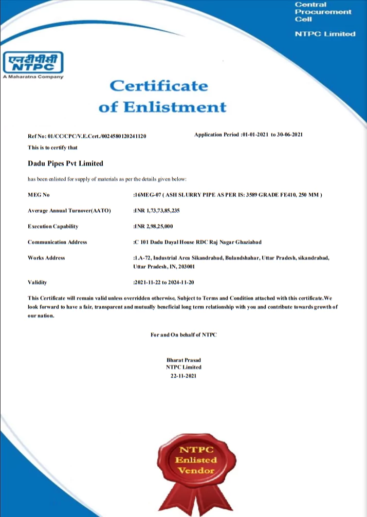 Certification – Dadu Pipes